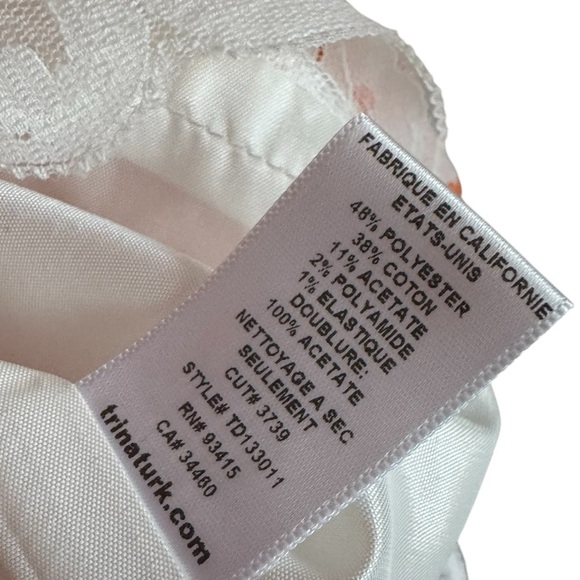 TRINA TURK Sunkissed Floral Jacquard Keyhole Sheath Dress m Orange White Mini 4 - Picture 6 of 8